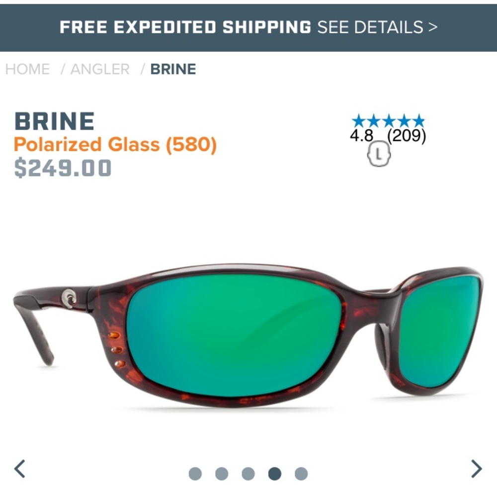 Costa Del Mar “Triple tail” 580g glass lenses